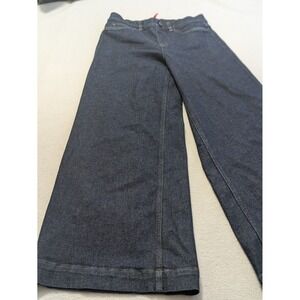 Spanx Wide Leg Jeans Womens Medium SpanxShape Denim High Rise Dark Wash